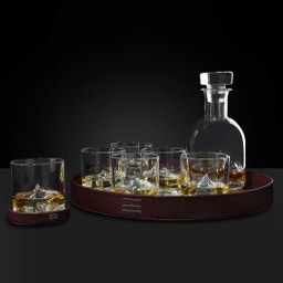 The Peaks Whisky Glasses with Decanter, 15-Piece Luxury Set - 1 set