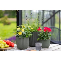 Macetero Indoor Ball - Groove - 21,5x20 cm - Verde