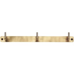 Brass Wall-Mounted Coat Rack with 5 Hooks - 3 hooks