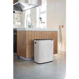 Bo Touch Bin 2 x 30 L mit 2 Kunststoffeinsätzen - White