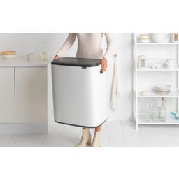 Bo Touch Bin 2 x 30 L mit 2 Kunststoffeinsätzen - White