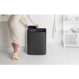 Bo Touch Bin 2 x 30 L con 2 Compartimentos de Plástico - Matt Black