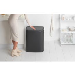 Bo Touch Bin 2 x 30 L con 2 Compartimentos de Plástico - Matt Black