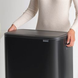 Bo Touch Bin 2 x 30 L con 2 Compartimentos de Plástico - Matt Black