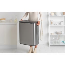 Bo Touch Bin 2 x 30 L with 2 Plastic Inserts - Matte Steel Fingerprint Proof