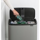 Bo Touch Bin 11 + 23 Litres with 2 Plastic Liners - Mineral Concrete Grey