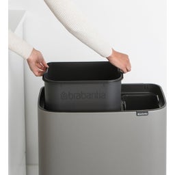 Bo Touch Bin 11 + 23 Litres with 2 Plastic Liners - Mineral Concrete Grey