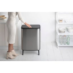 Bo Touch Bin Hi con 2 Cubos Interiores de 30 L - Matt Steel Fingerprint Proof