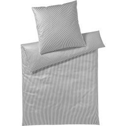 Hamburger Stripes Mako Satin Pillowcase, grey-white - 40 x 40 cm