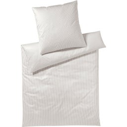 Hamburger Stripes Mako Satin Pillowcase, sand - 40 x 40 cm