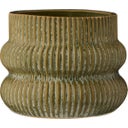 Planter with Grooves Ø 13.5 cm, Green