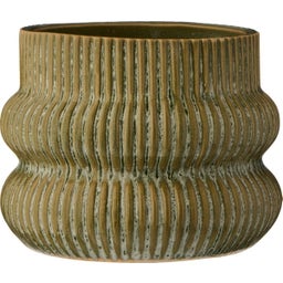IB Laursen Planter with Grooves Ø 13.5 cm - Green