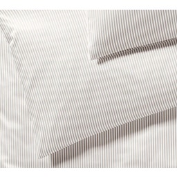 Hamburger Stripes Mako Satin Duvet Cover, natural - 135/140 x 200 cm