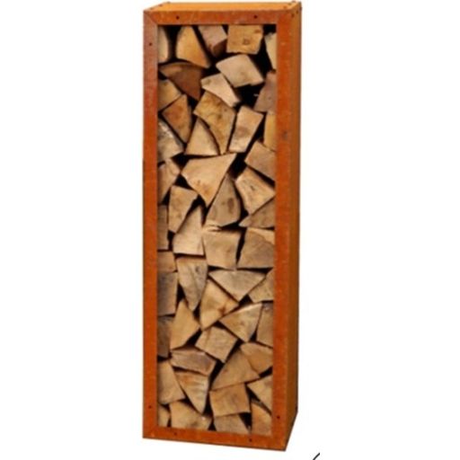 Prima terra Infinita Firewood Shelf with Rust Patina - 118 x 38 cm
