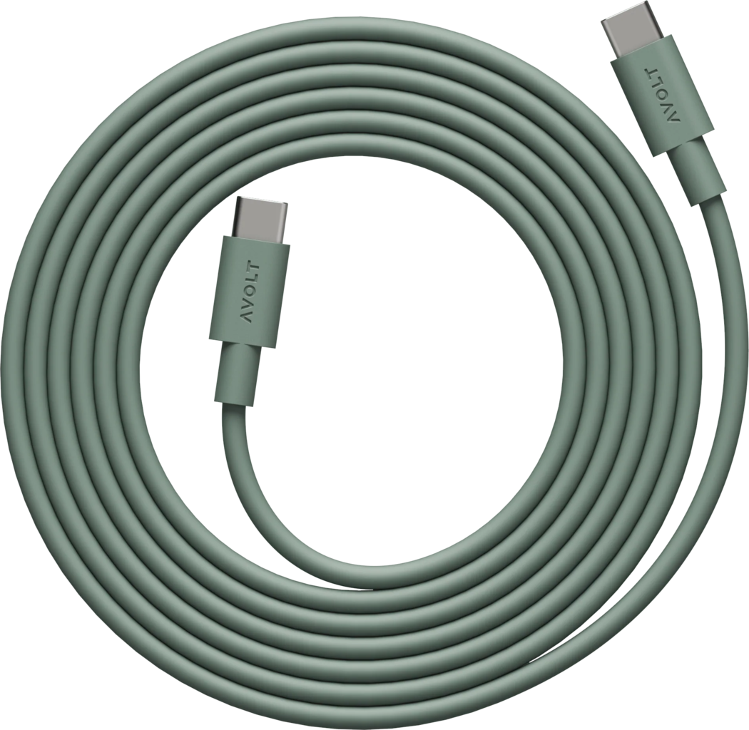 Cable 1 USB-C to USB-C Charging Cable, Oak green