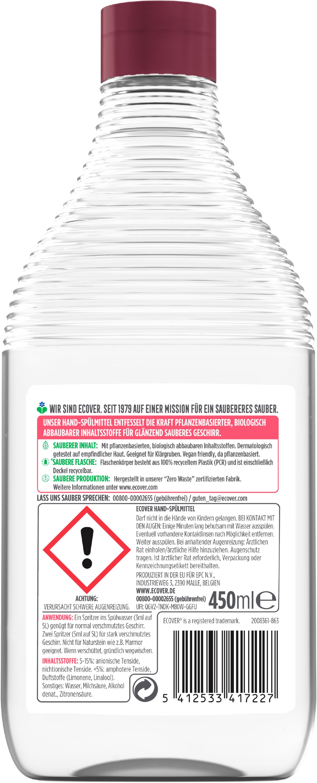 Ecover Hand-Spülmittel Granatapfel & Feige - 450 ml
