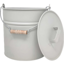 Metal Bucket with Lid, 12 L, Greige