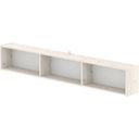 CLASSIC Bookcase with 3 Compartments, 200 cm - White Glazed