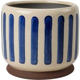 Burgon & Ball "Collector" Glazed Pot - Blue Stripe