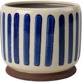 Burgon & Ball "Collector" Glazed Pot - Blue Stripe