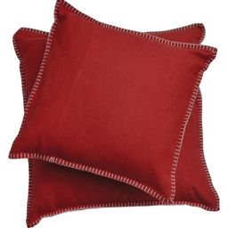 SYLT Uni Cushion Cover with Decorative Stitch, 50 x 50 cm - China red