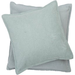 SYLT Uni Cushion Cover with Decorative Stitch, 50 x 50 cm - Glass green