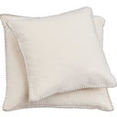 SYLT Uni Cushion Cover with Decorative Stitch, 50 x 50 cm - Raw white