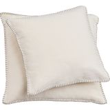 SYLT Uni Cushion Cover with Decorative Stitch, 50 x 50 cm