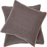 SYLT Uni Cushion Cover with Decorative Stitch, 50 x 50 cm