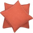 SYLT Uni Cushion Cover with Decorative Stitch, 50 x 50 cm - Terracotta