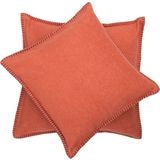 SYLT Uni Cushion Cover with Decorative Stitch, 50 x 50 cm