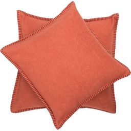 SYLT Uni Cushion Cover with Decorative Stitch, 50 x 50 cm - Terracotta