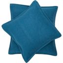 SYLT Uni Cushion Cover with Decorative Stitch, 50 x 50 cm - Atlantic