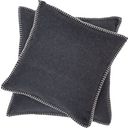 SYLT Uni Cushion Cover with Decorative Stitch, 50 x 50 cm - Anthracite