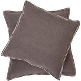 SYLT Uni Cushion Cover with Decorative Stitch, 40 x 40 cm