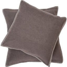 SYLT Uni Cushion Cover with Decorative Stitch, 40 x 40 cm - Fango