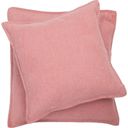 SYLT Uni Cushion Cover with Decorative Stitch, 40 x 40 cm - Rouge