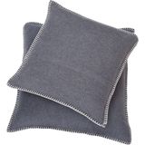 SYLT Uni Cushion Cover with Decorative Stitch, 40 x 40 cm