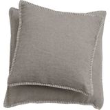 SYLT Uni Cushion Cover with Decorative Stitch, 40 x 40 cm