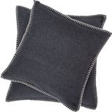 SYLT Uni Cushion Cover with Decorative Stitch, 40 x 40 cm