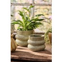 IB Laursen Planter with Grooves Ø 13.5 cm - Green