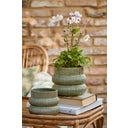 IB Laursen Planter with Grooves Ø 13.5 cm - Green