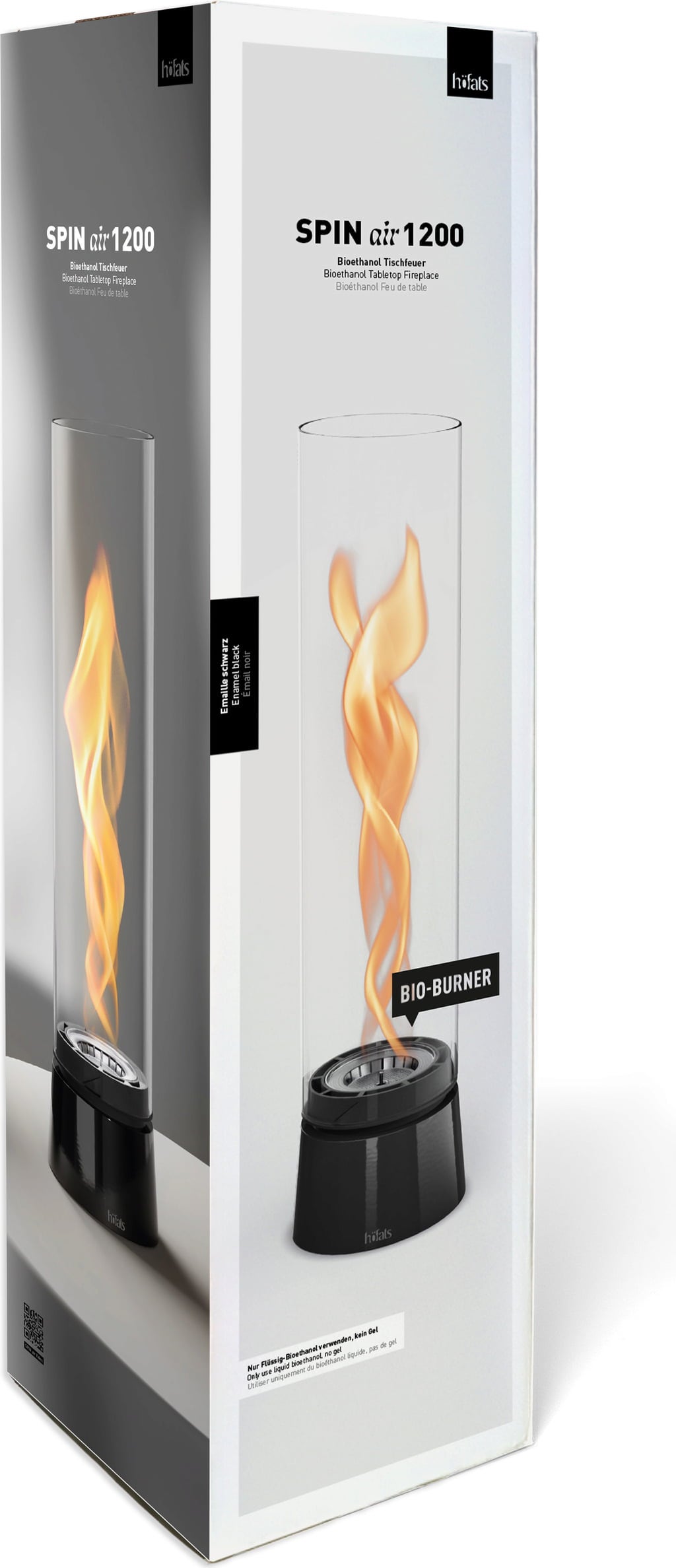 höfats SPIN air 1200 Tischfeuer Emaille - Schwarz
