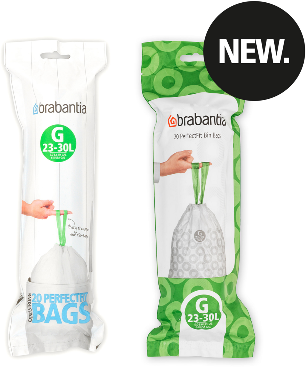 Brabantia PerfectFit sopsäckar - Rullförpackning - 23-30L (G) - 20 stycken