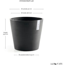 Ecopots Amsterdam Bloempot - Donkergrijs - Ø 40 cm