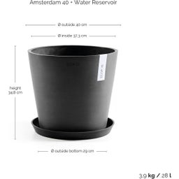 Pot Amsterdam Gris Foncé + Réservoir d'Eau - Ø 40 cm