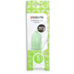 Brabantia PerfectFit - Sacchetti Biodegradabili - 10 L (K) - 10 pz. per rotolo