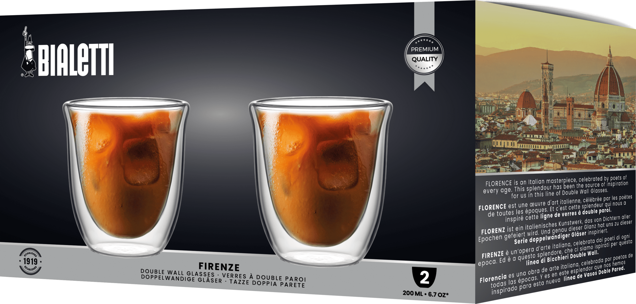 Bialetti 2-Delars Glasset Firenze, Dubbla Väggar - 1 Set