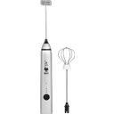 Handheld Milk Frother with 2 Whisks & USB Connection, Silver - 1 item