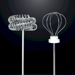 Handheld Milk Frother with 2 Whisks & USB Connection, Silver